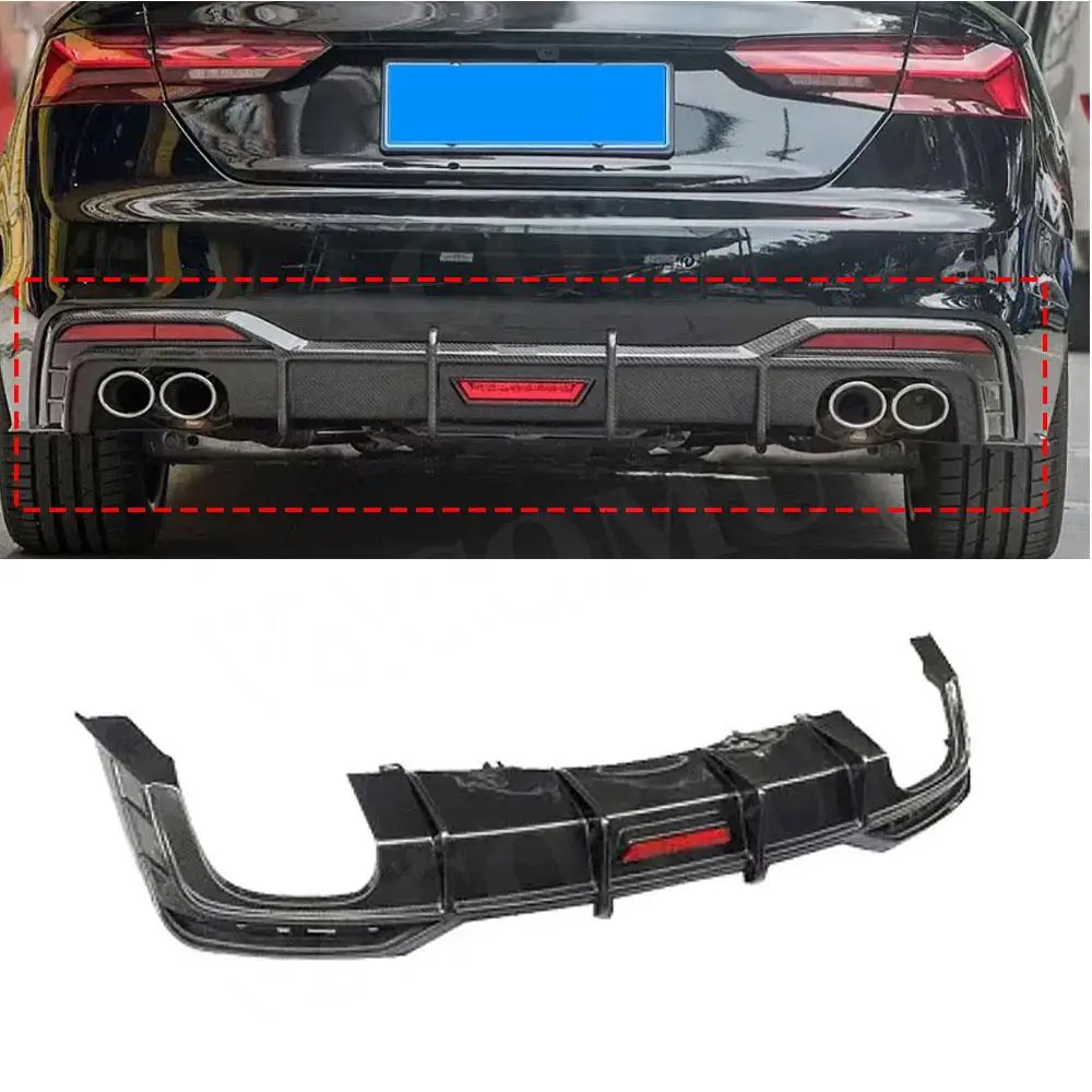 

VACOMUL Carbon Fiber For Audi A5 Sline S5 Sport 2021 Rear Bumper Skirt Extension Splitter Led Light Guard Spoiler Bumper Cover