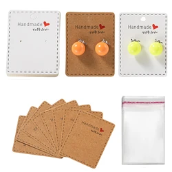 50Pcs Earrings Necklaces Display Cards Cardboard Holder For Jewelry Organizer Self-Seal Packaging Hang Tag Paper Card Supply