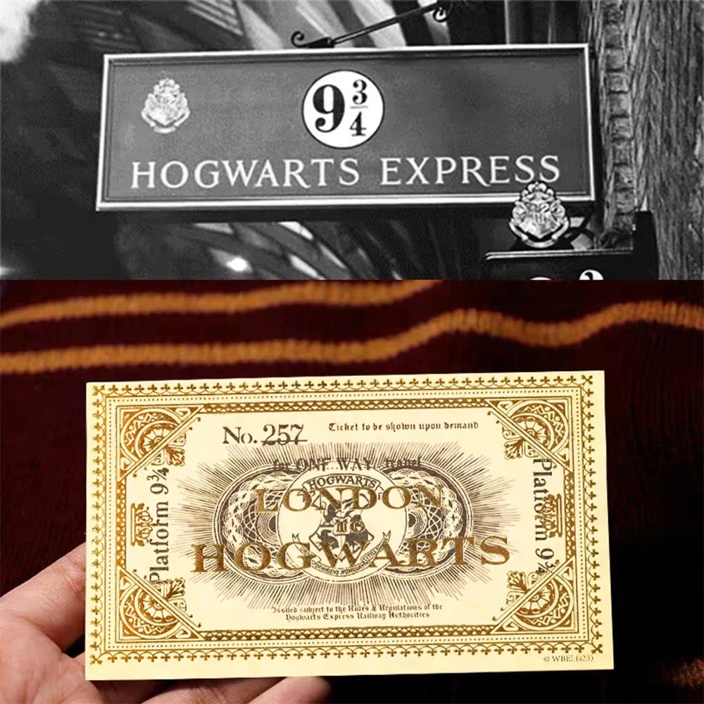 Genuine Harry Potter Gold-Embossed Ticket Hogwarts Theme 934/257 Platform Round-Trip Tickets Bookmarks Fan Collectibles Gifts - view 3
