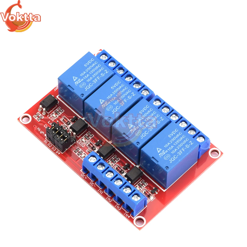 1/2/4 Channel Relay Module 5V 9V 12V 24V Relay Board Shield With Optocoupler Support High and Low Level Trigger