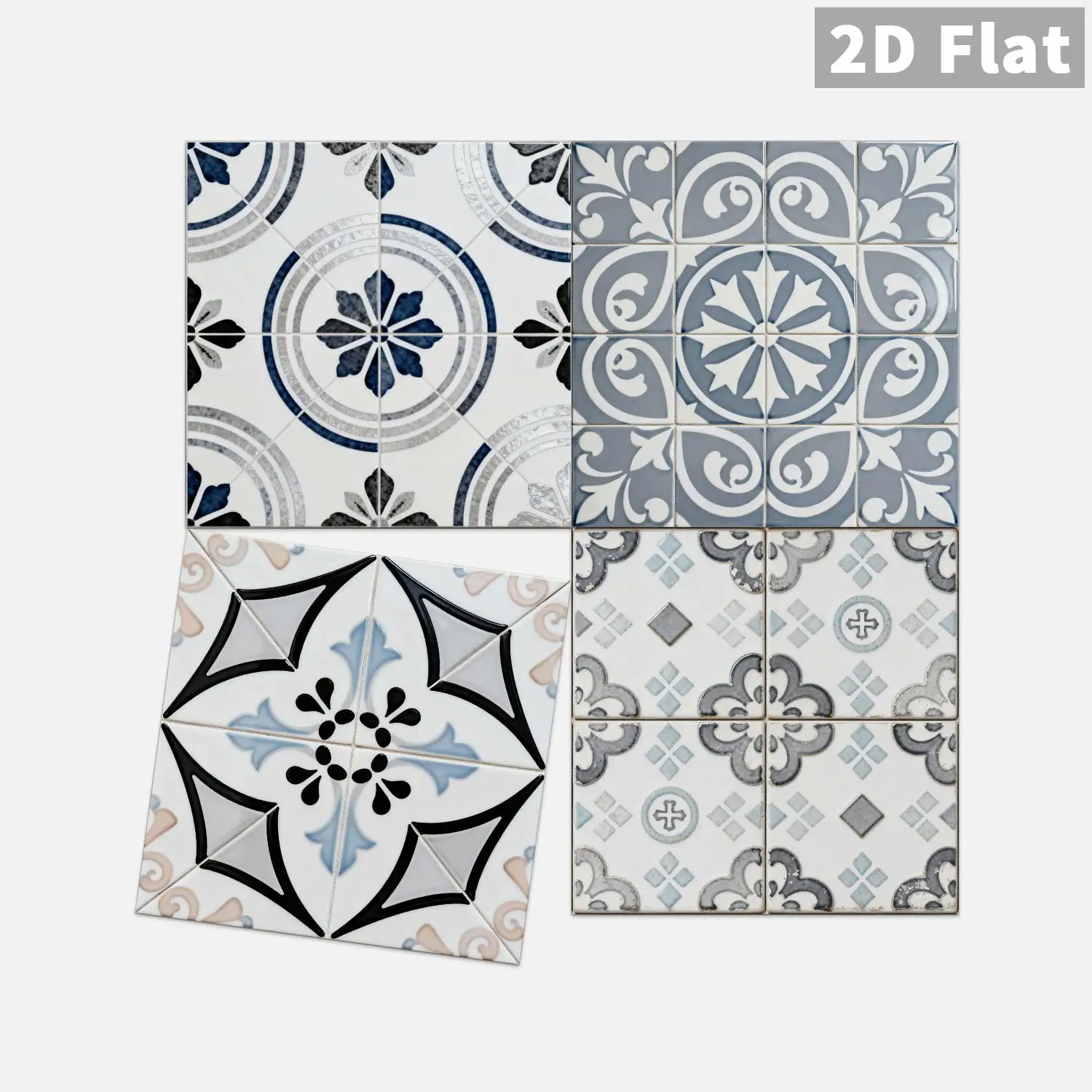 

Retro floral tile decal, 36 waterproof self-adhesive wall stickers, suitable for splash proof kitchen and bathroom walls