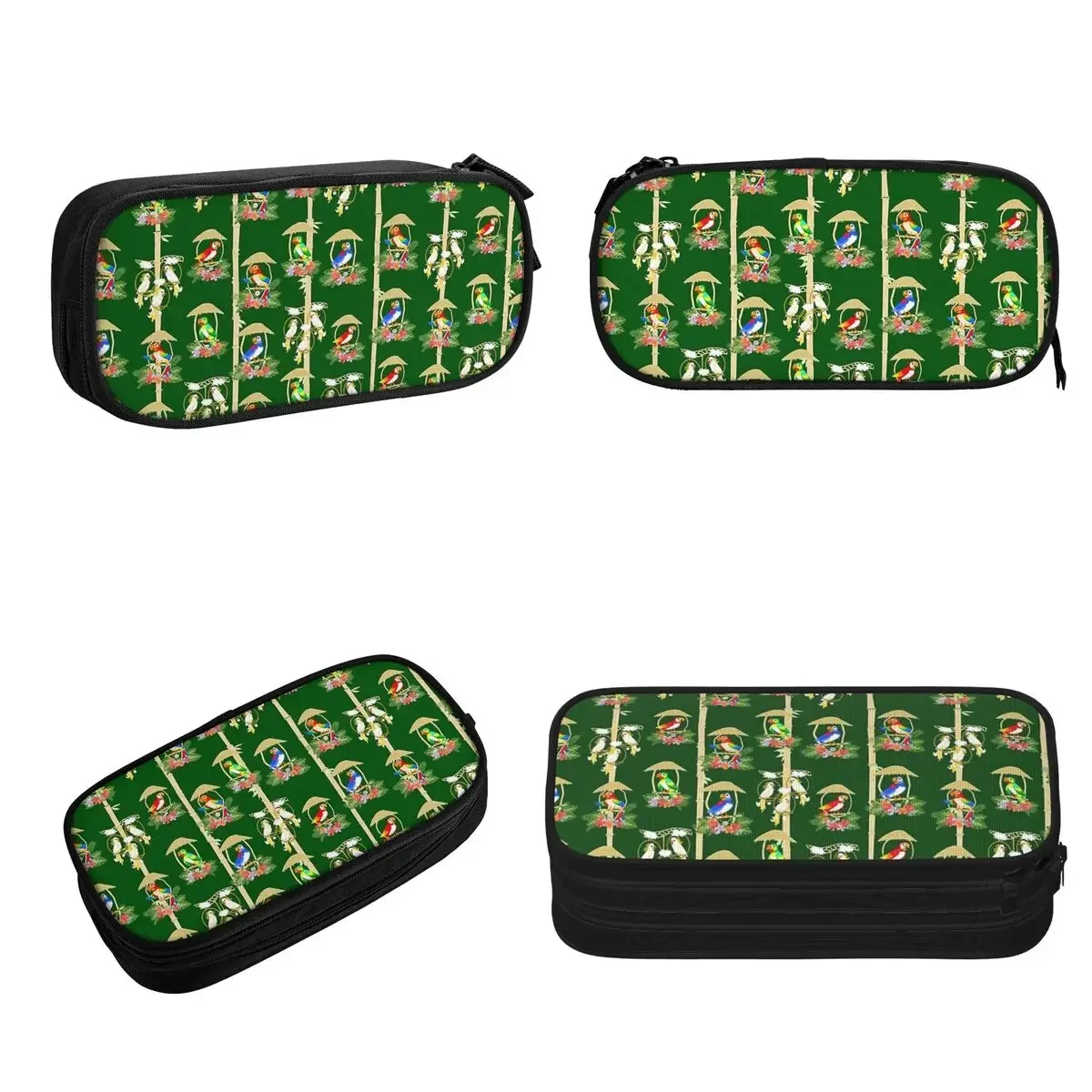 Tiki Room Birds Pencil Cases Big Capacity Pen Bags Pen Box Pencil Pouch For Boys Girls Students Stationery School Office