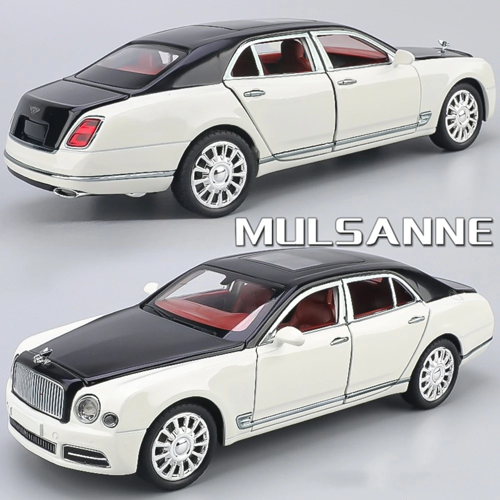 1:24 뮬산 컨티넨탈 GT 모델 장난감 자동차 합금 다이캐스트 사운드 라이트 도어 오픈 풀백 쇼크 흡수 수집 모델