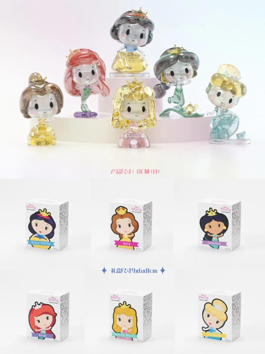 Figurines de Princesse Disney en Clip, Blanche-Neige, Ariel, Jasmine, Poivre, Cendrillon, Modèle de Dessin Animé, Jouet de Décoration, Cadeau pour Enfant