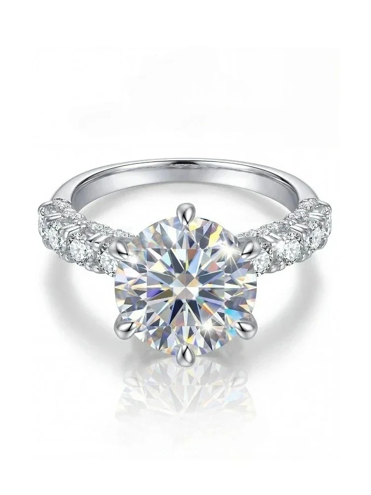 Echte Luxus 3CT Zertifizierte Moissanit-Diamant Große Edelstein-Ringe für Damen 925 Sterling Silber Eternity Hochzeitsschmuck – Detail 5