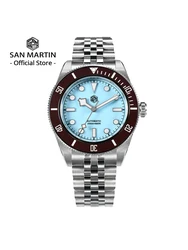 San Martin 40mm Enamel Dial Classic Luxury BB Diver Watch NH35 Automatic Mechanical Men Watches Waterproof 200m BGW-9 SN0128