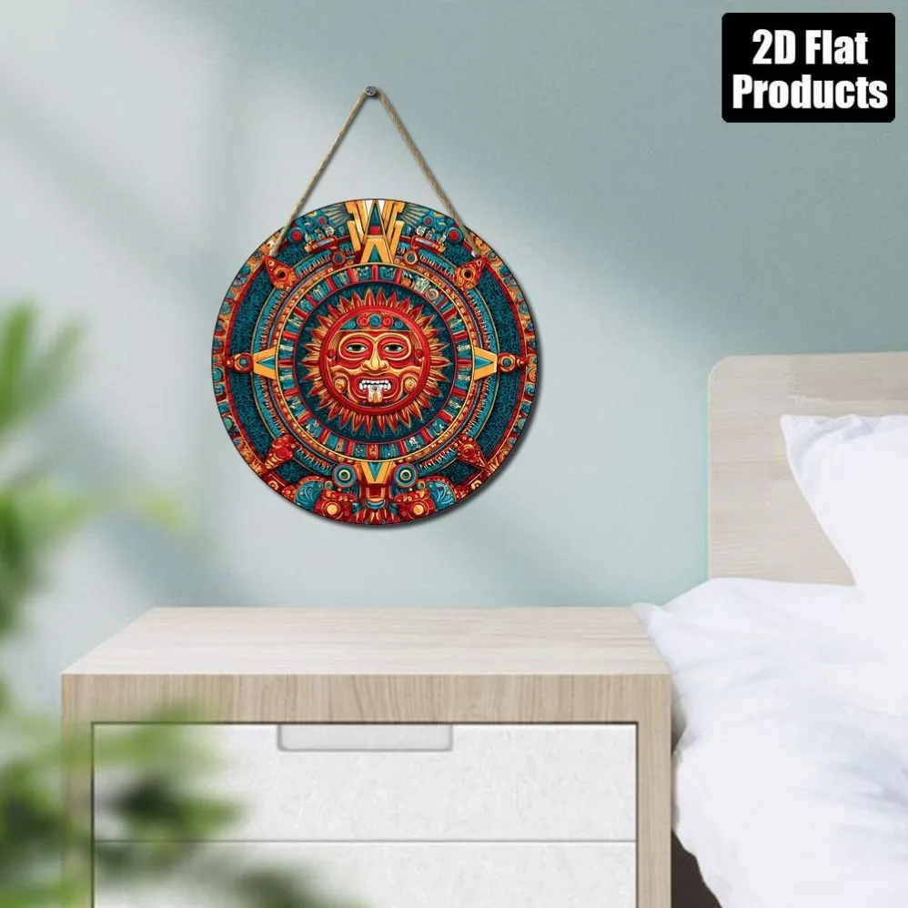 قطعة واحدة من ديكور الحائط القبلي للشمس - لوحة معلقة على شكل شمس قبلية لعيد الشكر وعيد الميلاد - فكرة هدية مثالية - عمل فني قبلي قديم