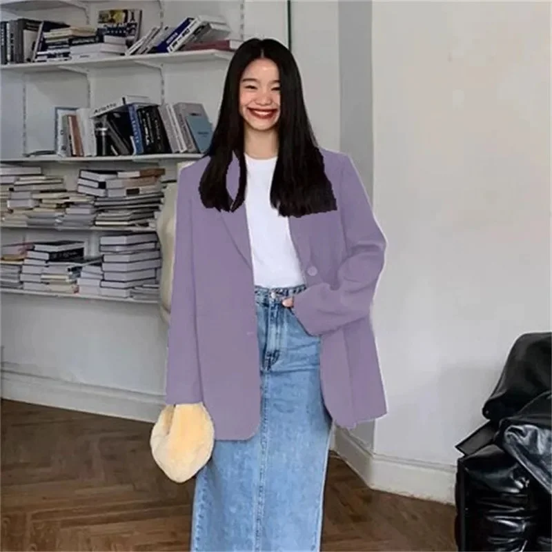 2025 voltar fenda design blazer casacos feminino moda casual solto jaquetas coreanas streetwear chique manga longa todos os jogos novo terno topos