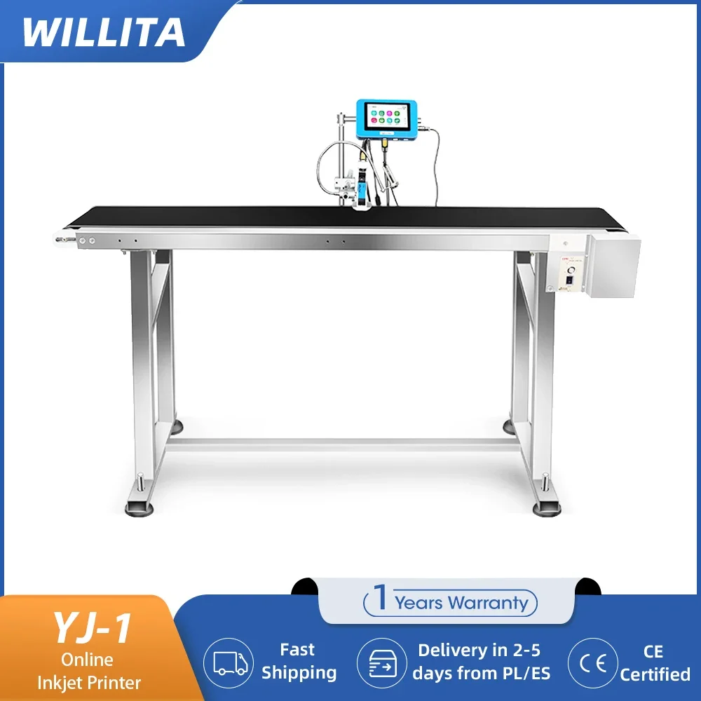 

Онлайн-термоструйные принтеры WILLITA YJ-1, автоматическая машина для кодирования, конвейерная лента с струйным принтером TIJ для даты, логотипа, код ЕС