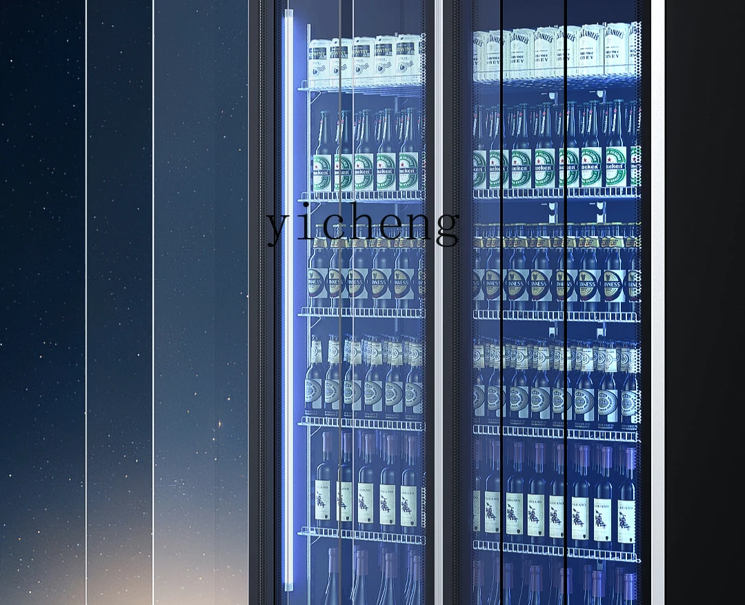 ZML Refrigerated Display Cabinet Beverage Cabinet Vertical Refrigerator Double Door Commercial Beer Freezer