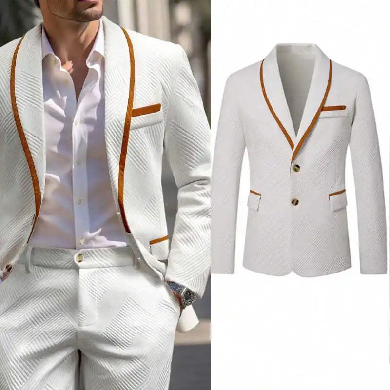 

Classic Men Suit 2 Pieces Jacket Pants Single Breasted Shawl Lapel Leisure occasions Business Customized trajes para hombre