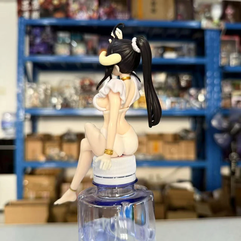 애니메이션 악마 대 군주 액션 피규어 앉아 입상 수영복 알베도 피규어 국수 스토퍼 모델 PVC 일본 컬렉션 완구