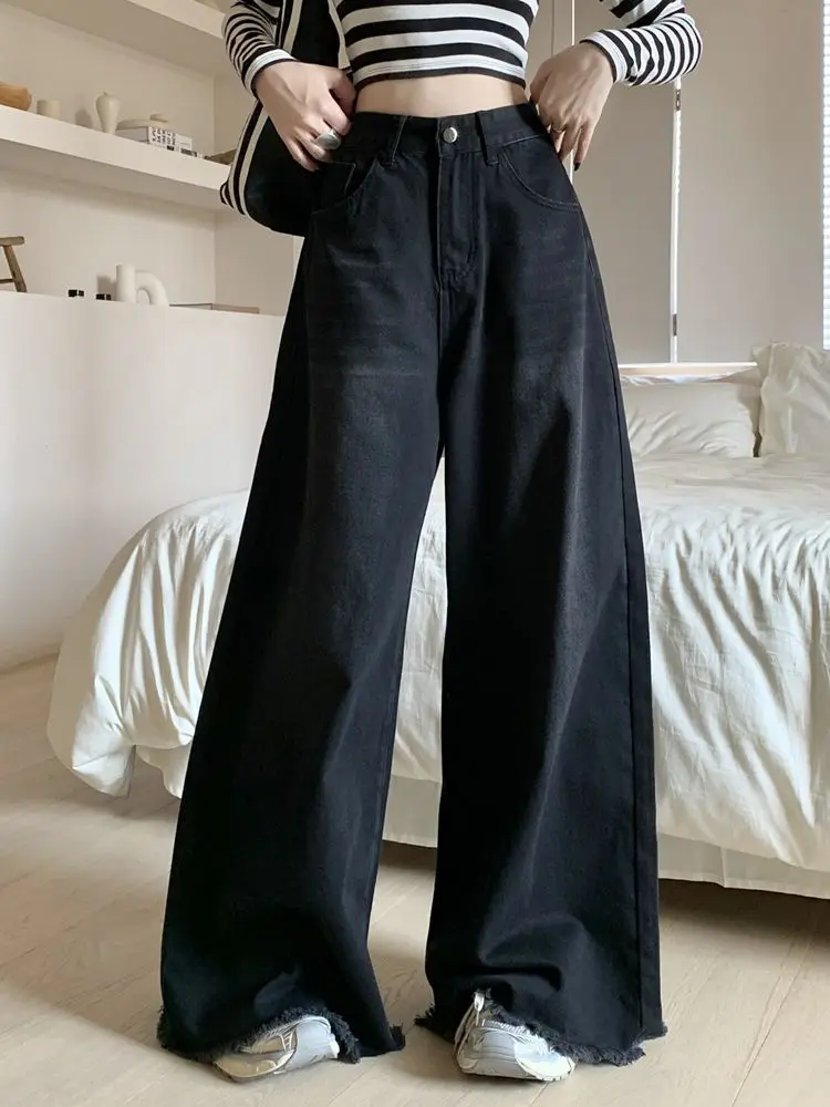 Women's American Vintage High Street Wide Leg Denim Floor Towers Spicy Girl High Waist Horn Large 90S Y2K Denim Pants