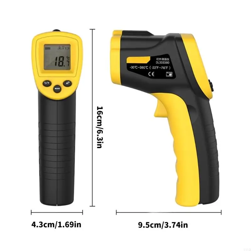 High Precise Contactless Ultrared Temperature Guns for Kitchen Barbecue and Mechanical Inspection Professional Use