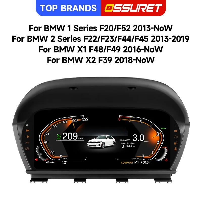 10,25 Zoll digitales Kombiinstrument LCD-Armaturenbrett für BMW F20/F52/F22/F23/F44/F45/F48/F49/F39 Linux 5.4 System 8GB ROM 1920*720 HD blendfreier Bildschirm Plug-and-Play Auto-Tachometer