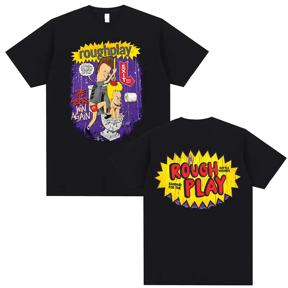 

Funny Beavis and Butt Head Rough Play T-shirt Men Women Casual Cartoon T Shirt Male Casual Retro Oversized Short Sleeve T-shirts