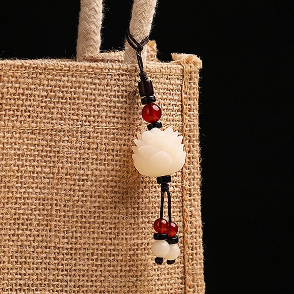 Regalo per amico vintage Portachiavi fortunato cinese Accessori per auto Anello per cellulare Portachiavi Bodhi Portachiavi con ciondolo fiore di loto