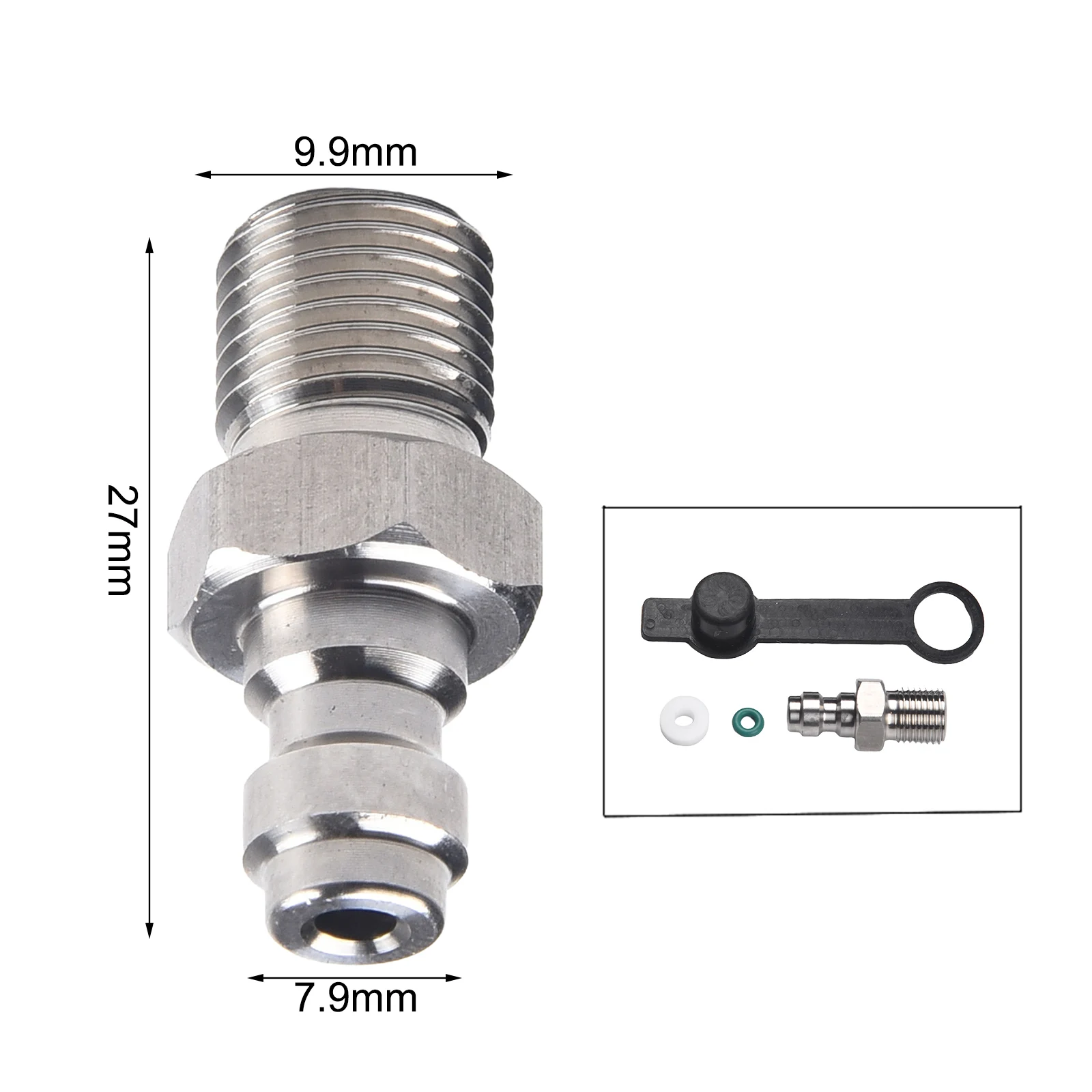 Quick Connector Kit Air Hose Fitting With Thread 8Mm Male Valve For Air Hose Accessories Easy Installation