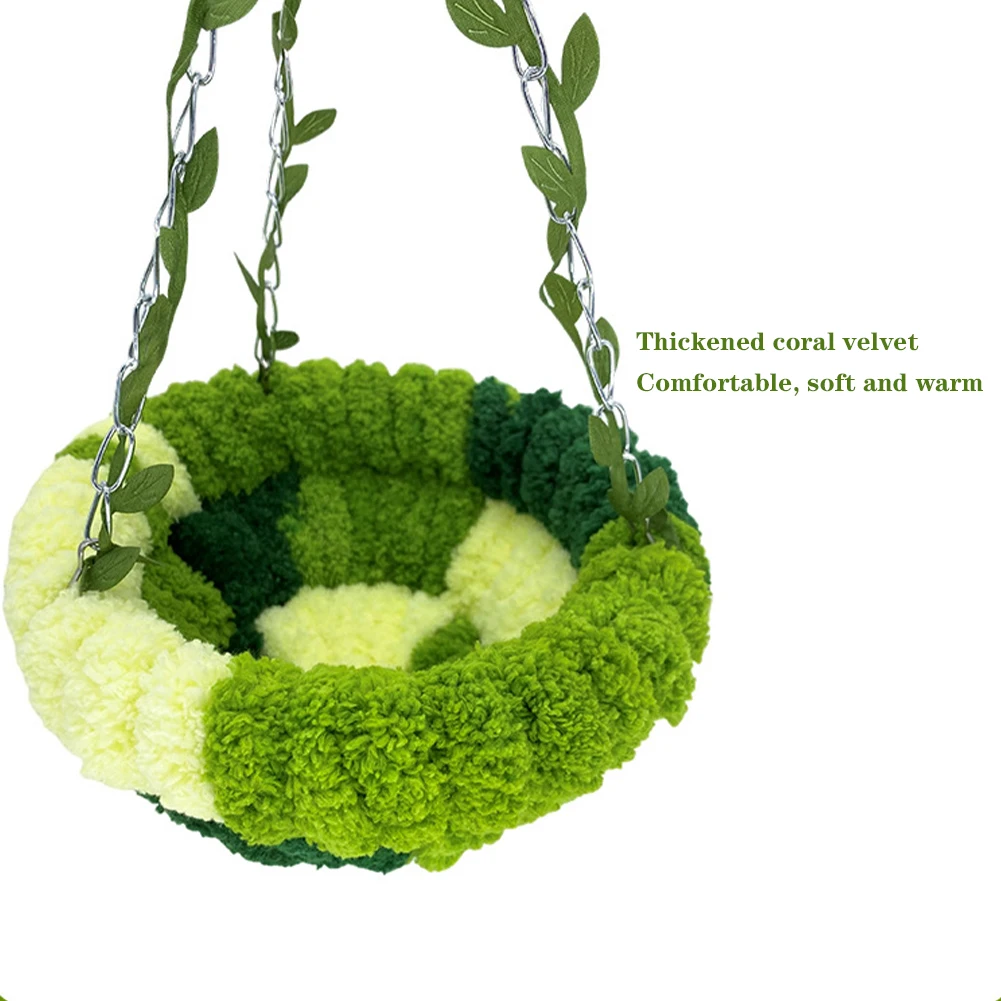 Bird Nest Parrot Hanging Hammock Swing Toy Cage Decor Accessories Thick Coral Velvet Warm For Birds Parrots Parakeets Lovebird