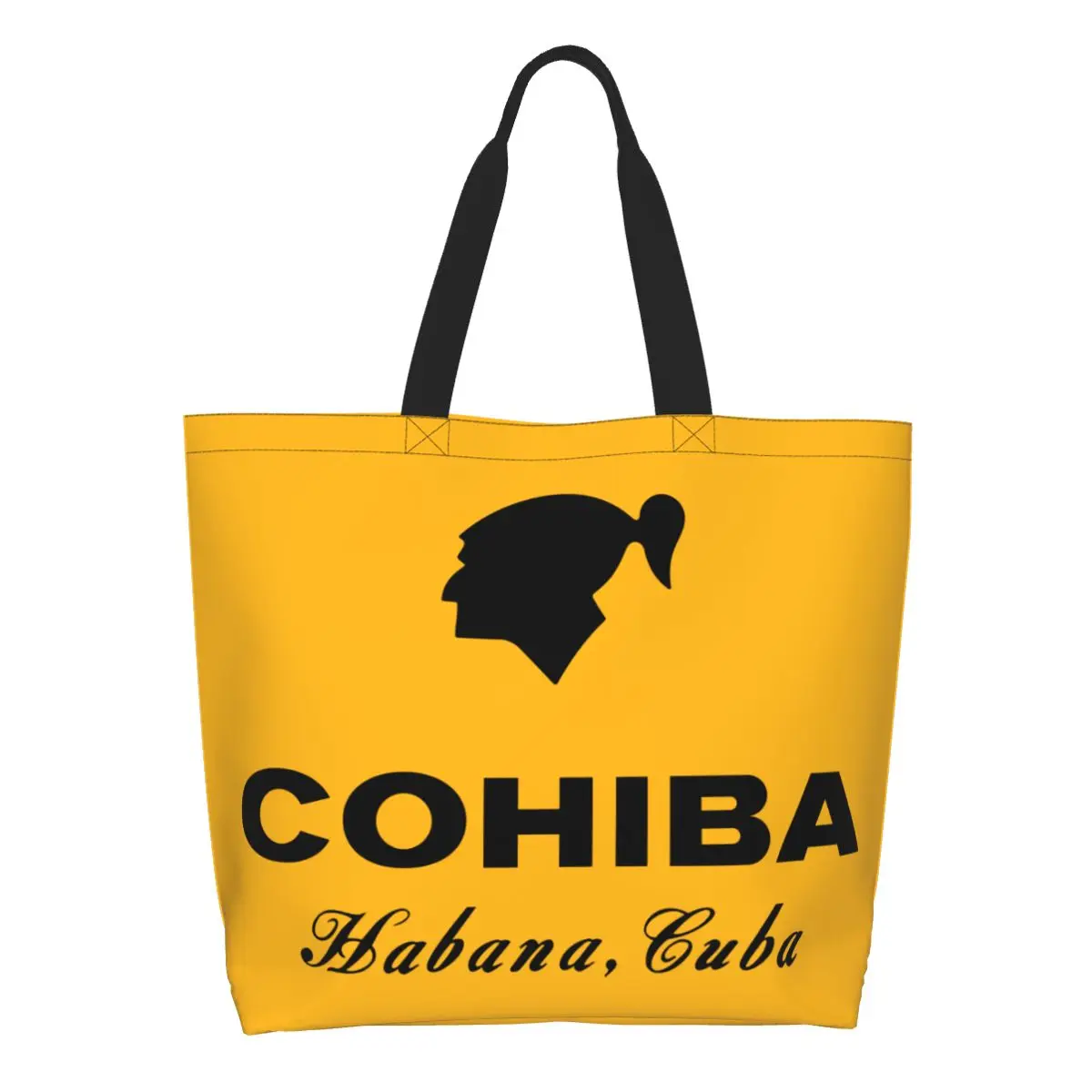 Cuban Cohiba Cigars Grocery Shopping Bags Kawaii Printing Canvas Shopper Tote Shoulder Bags Big Capacity Portable Handbag