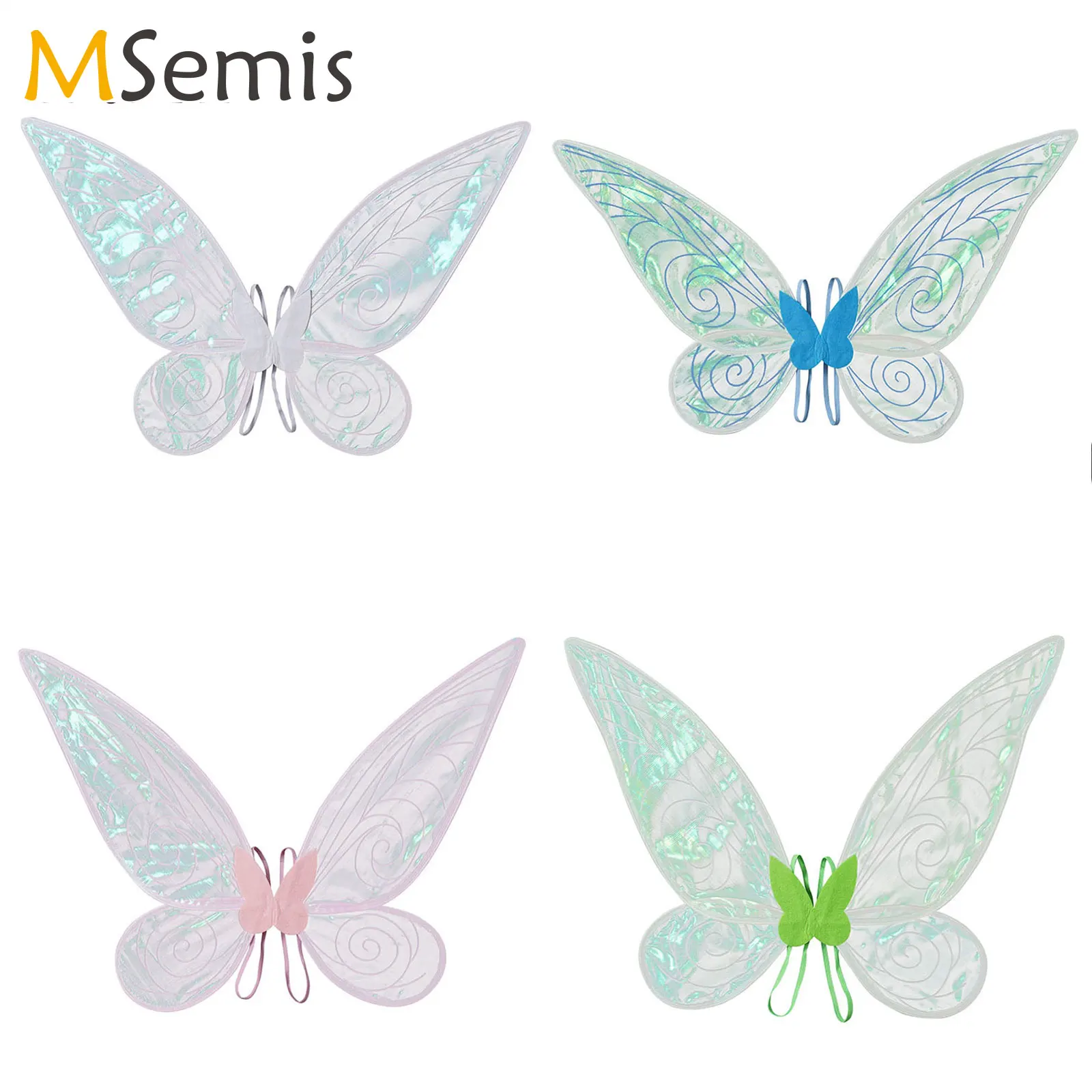 Kids Girls Fairy Wings Angel Cosplay Halloween Party Dress Up Festival Rave Performance Props Photography