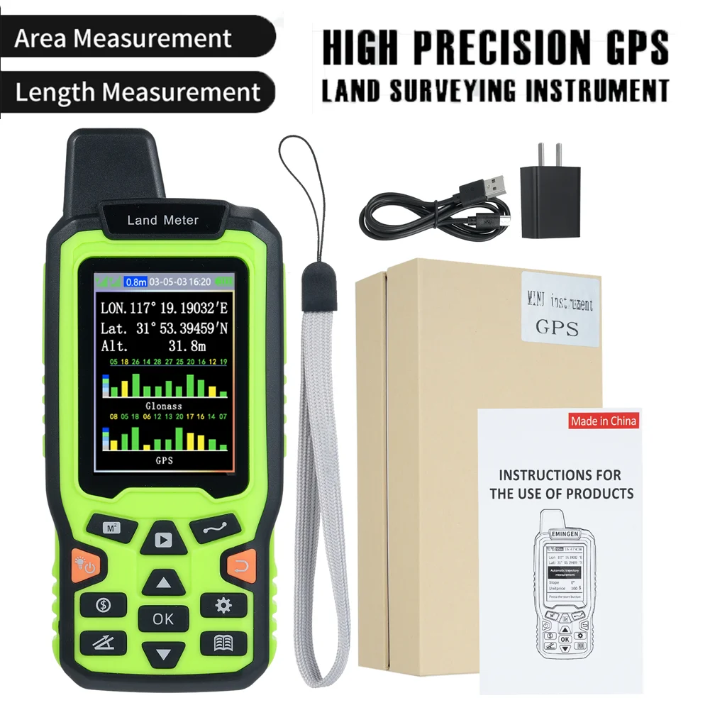 

EM90 Высокоточный GPS-навигатор, измеритель площади земли с FSTN Land Survey, измерительный прибор, вилка стандарта США, тестер площадки земли