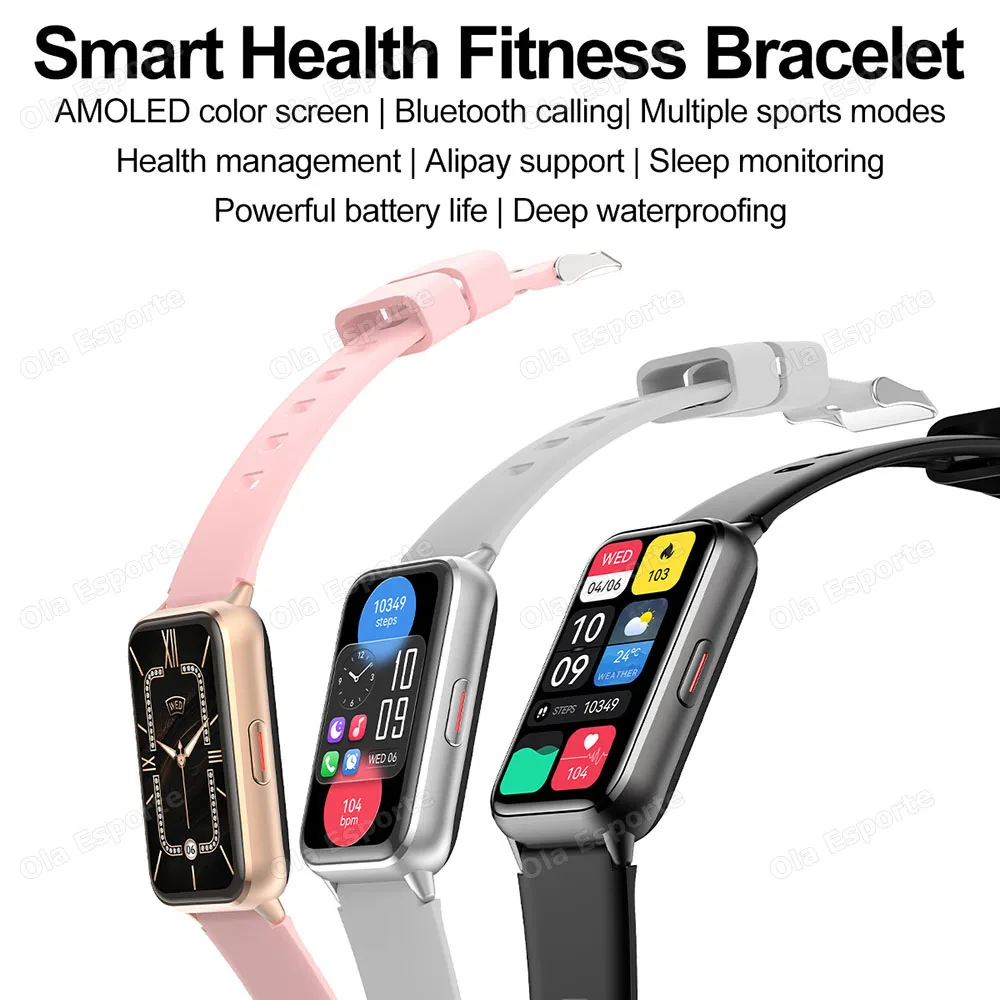 Smart Bracelets  BT Call Health Monitoring Men Women  Sports Step Counting Sleep Heart Rate Fitness Tracker Smartwatch HT30