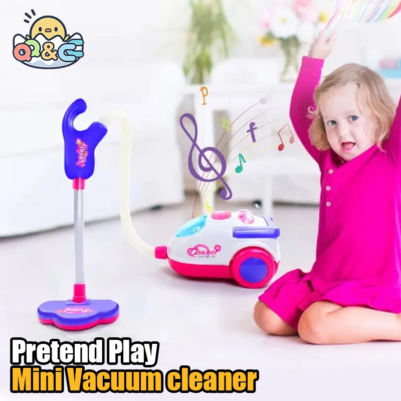 Children's Electric Mini Vacuum Cleaner with Real Working Function Pretend Play Game Kids Educational Toys for Girls Gifts