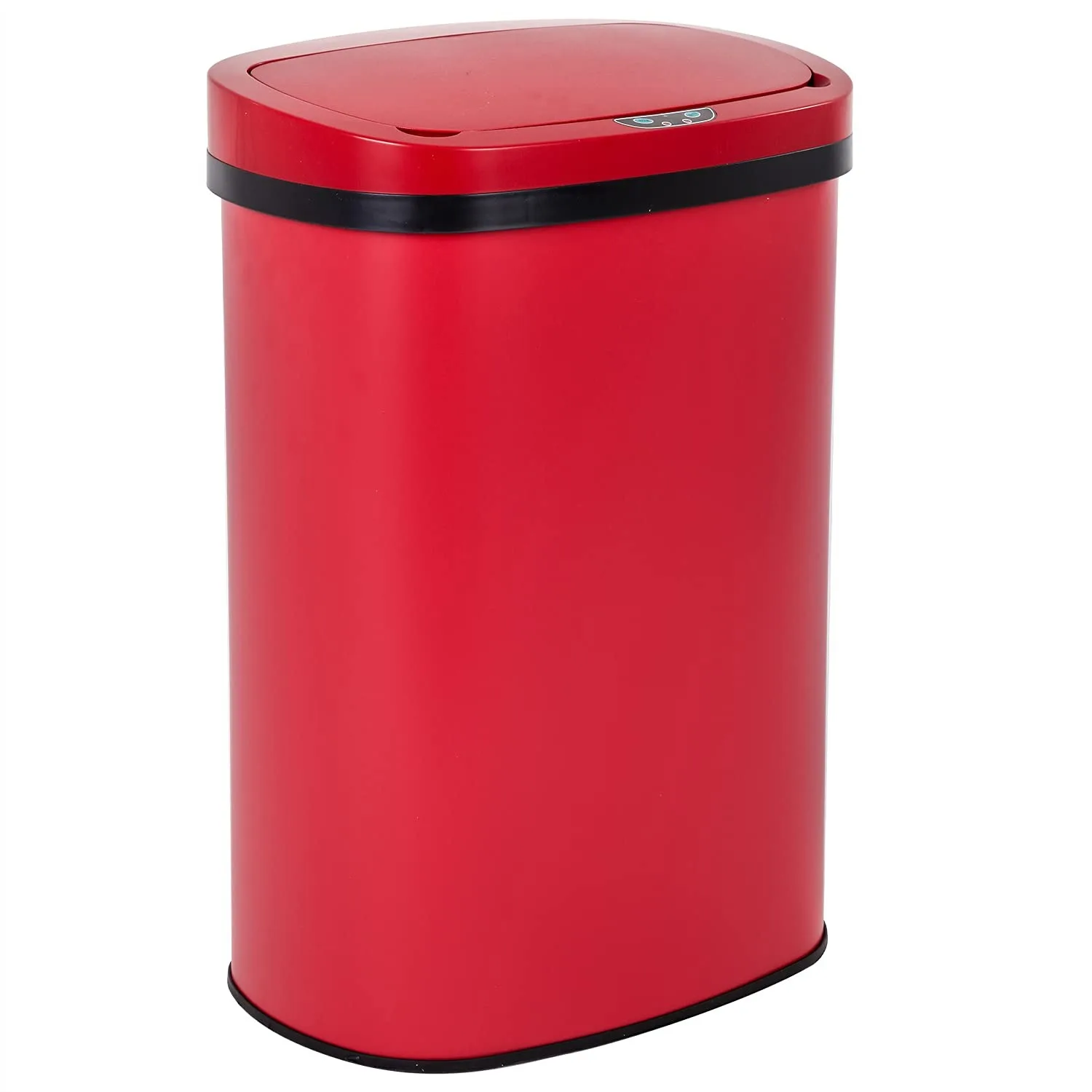 

Automatic Touch Free Kitchen Trash Can with Lid, 13 Gallon Stainless Steel Garbage Can for Bathroom Bedroom Office, Red