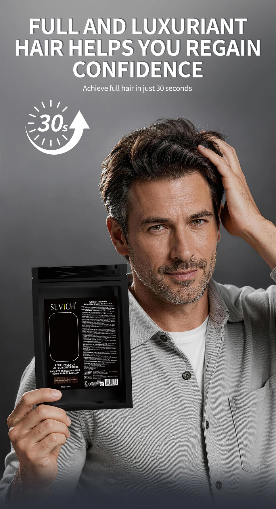 100g Haarausfall Aufbau Haar fasern Mixer verbergen Styling Faser Haar pulver Ausdünnung Keratin Wimpern verlängerung schwarz – Detail 6