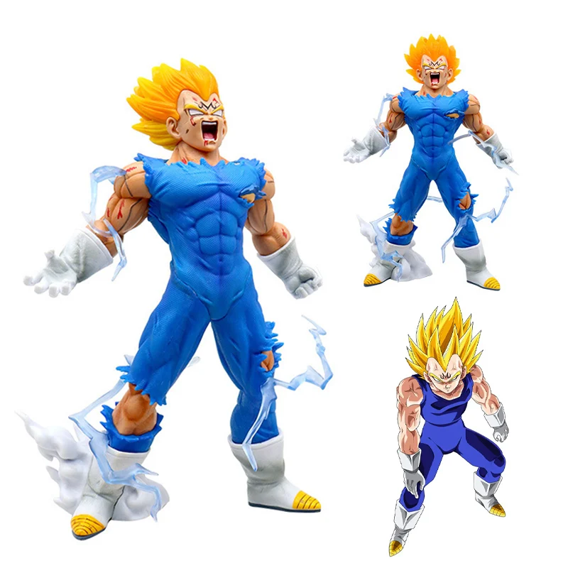 Figura de Dragon Ball Super Saiyan Vegeta, juguetes para niños, modelo de figuras de acción de pie, adornos de escritorio, decoración, regalos de cumpleaños