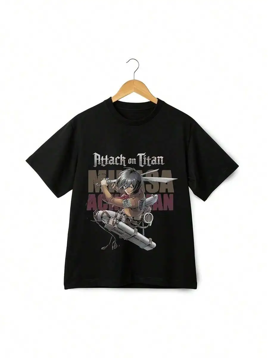 Camiseta Attack On Titan Mikasa Ackerman – Estilo anime unisex, ropa informal urbana, camiseta retro