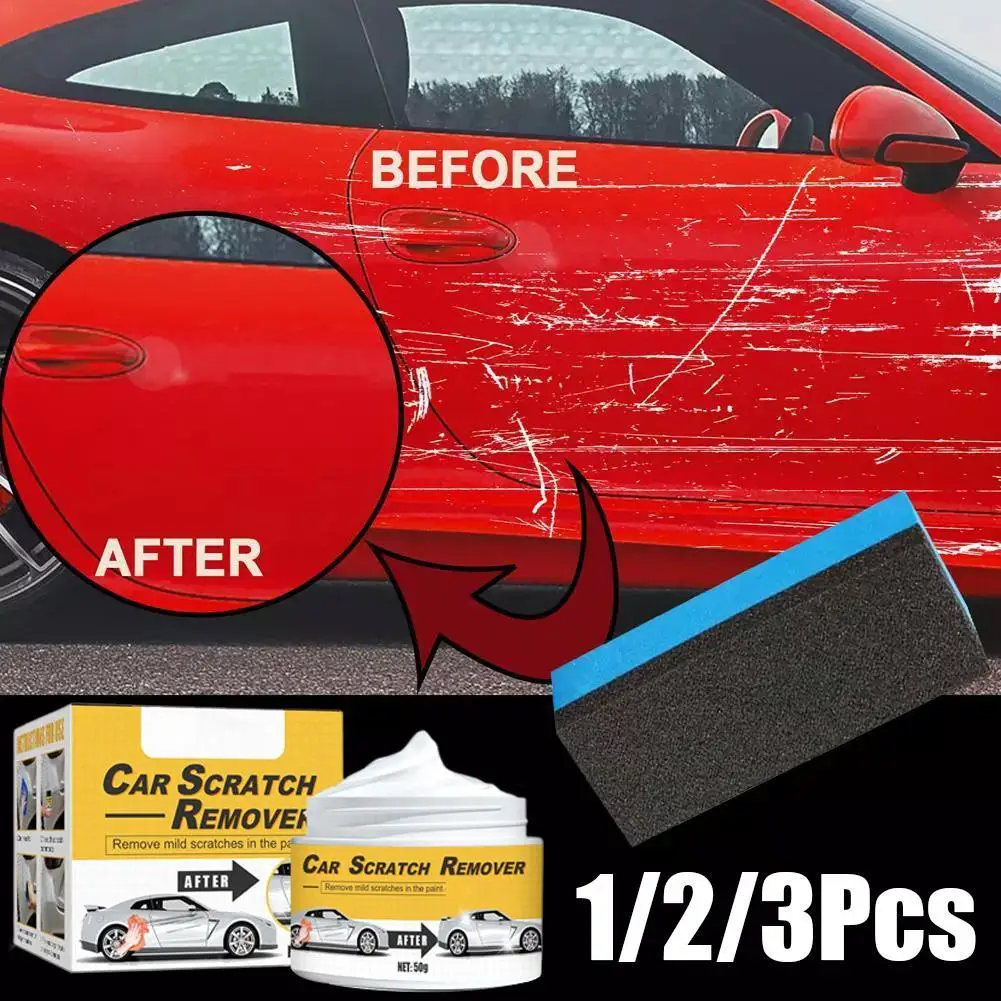 

1-3Sets Car Scratch Wax With Spone Scratches Remover Repair Polishing Car Body Grinding Compound Maintenance Accessories