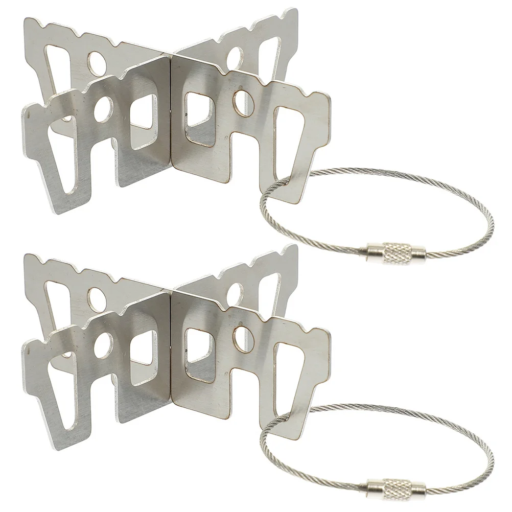 

2Pcs High Strength Stainless Steel Stove Support Lightweight Camping Stove Stand Outdoor Barbecue Grill Camping Cooking Gear