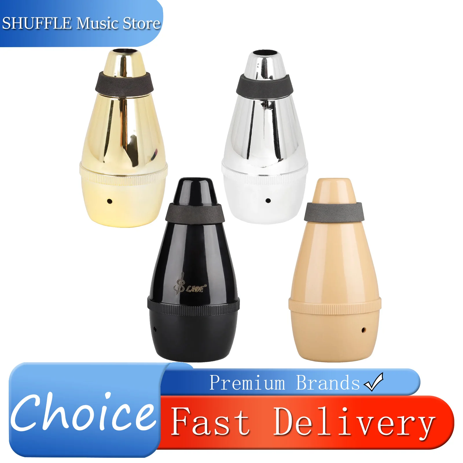 SLADE Trompet Kuningan Alat Musik Trompet Peredam Suara Suku Cadang Trompet Tertutup Sepenuhnya Trompet Penguat Suara untuk Latihan Suku Cadang Trompet