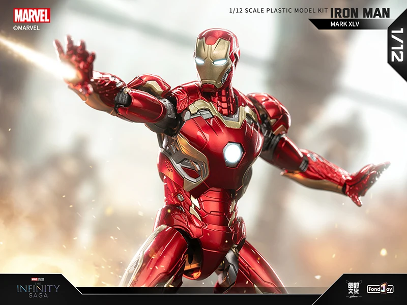 Fondjoy Anime Figure Iron Man MK46 Model Kit 1/12 Infinity Saga Ironman Mark 45 Mark 46 Assembly ABS Joint Movable Kids Toy Gift