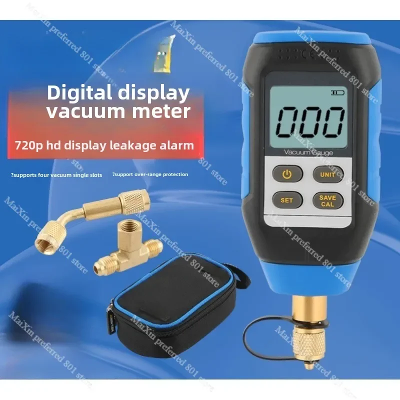 VMV-1 Digital Vacuum Gauge, High Precision Digital Pressure Vacuum Gauge Electronic Vacuum Absolute Pressure Gauge