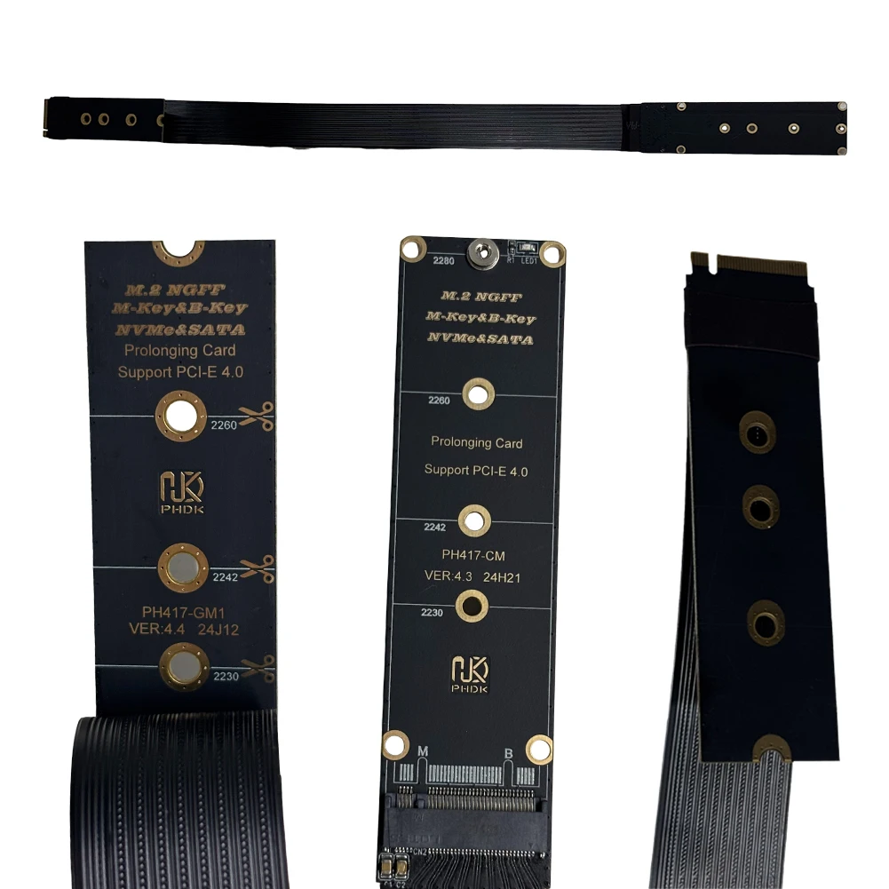 

M.2 NVME NGFF M-Key SSD Extension Cable M.2 NVMe SSD Extension Cable Solid Drive Riser Card for M.2 2230 2242 2260 2280 SSD