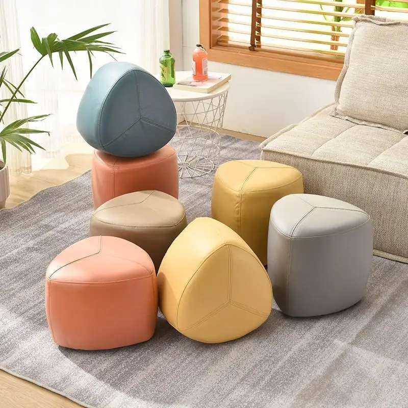 Modern Simple Household Stool 30x30cm Washless Technology Cloth Fabric Waterproof Antifouling Sofa Ottoman Door Shoe Stool