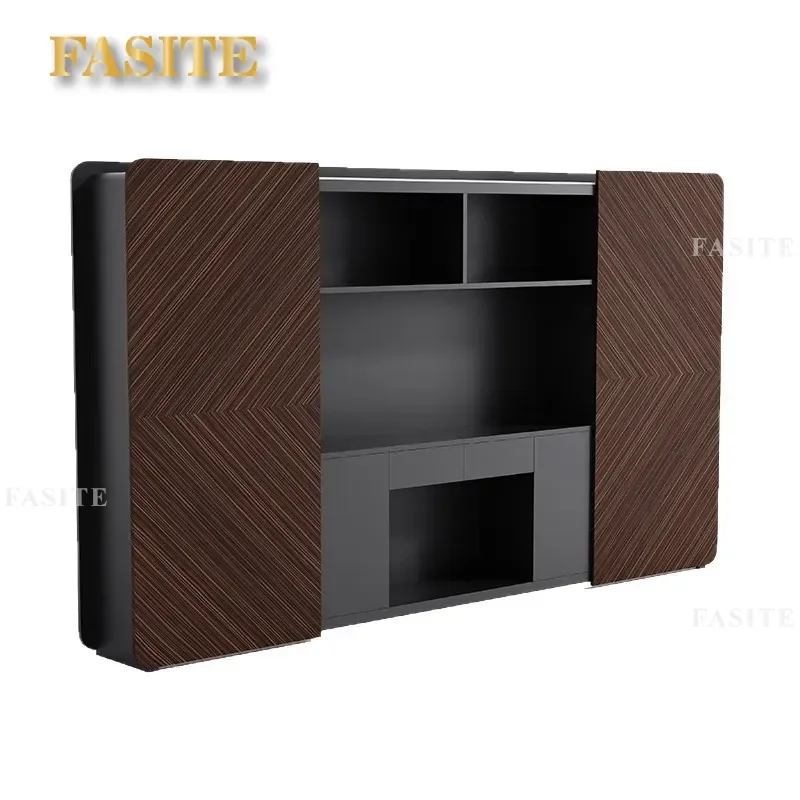 For Office Wood Grain File Cabinet Document Storage Bookcase Background Furniture Large Capacity Organizer
