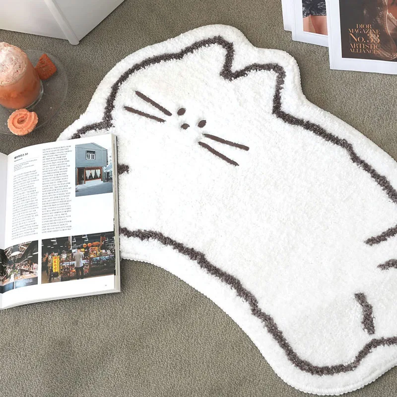 Cute Cat Carpet Soft Cool Bedroom Bedside Blanket Bedroom Window Blanket Bathroom Floor Mat Home Decoration