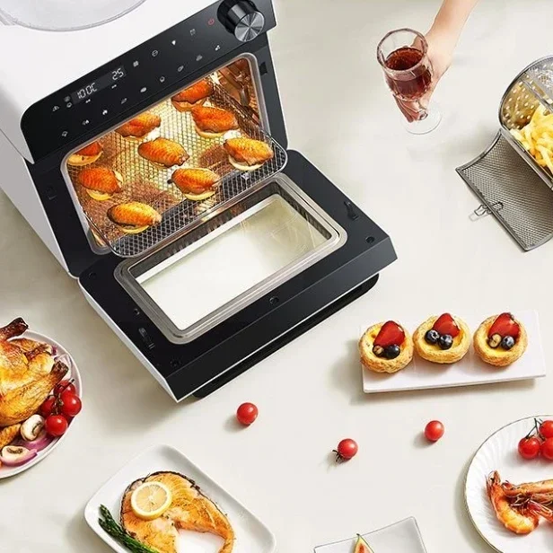 

For Steam Oven All-in-one Household Electric Steamer 14L Electric Oven Air Fryer Small Baking Steaming And Frying