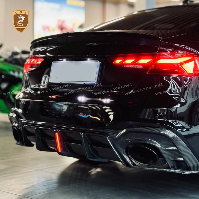 

Задний бампер, диффузор, защита от столкновений, разделитель губ, Canard, обёрточная бумага, обнабор ангела для Audi RS5 2019 2020 2021 2022 2023 A-E