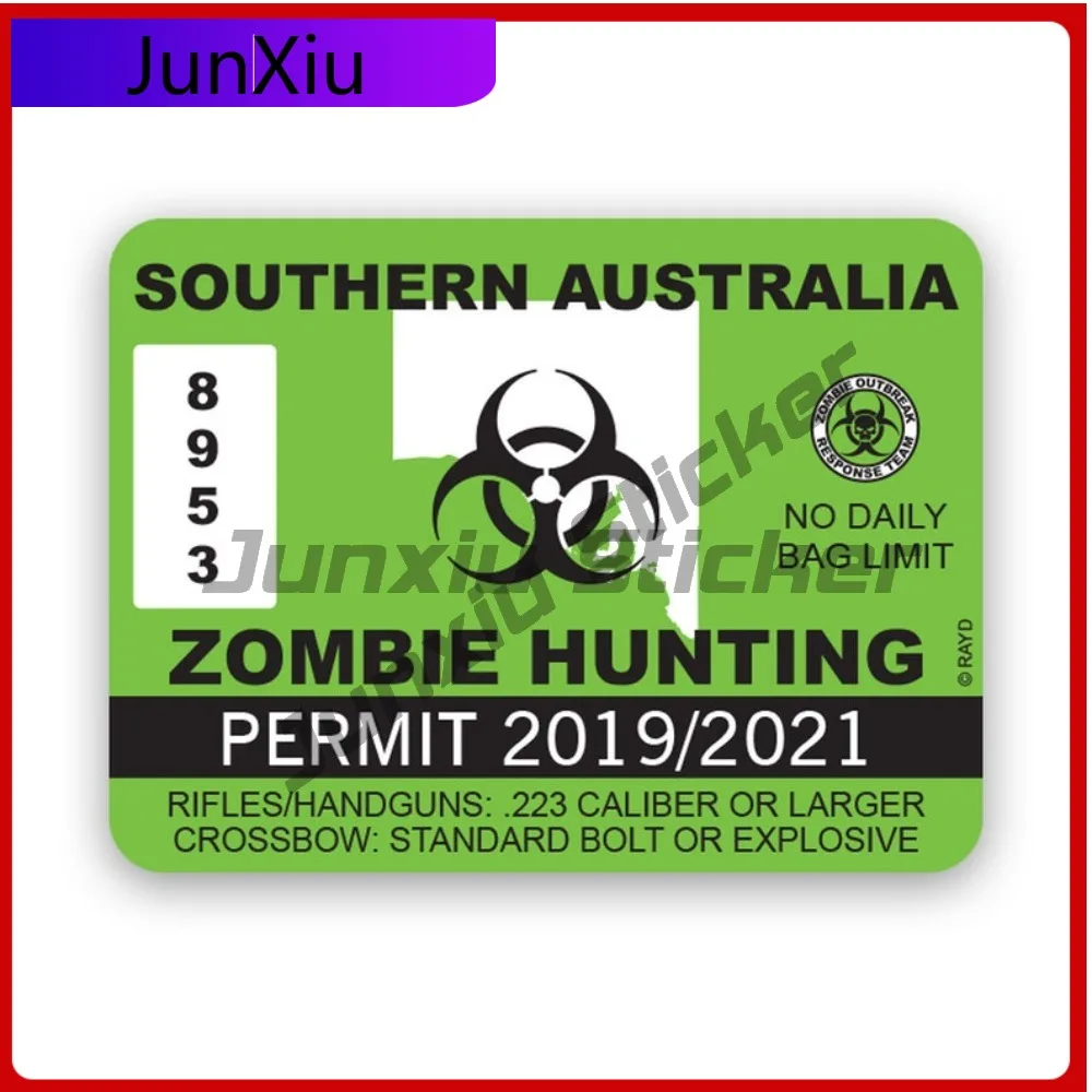 

Southern Australia Zombie Hunting Permit Stickerwaterproof Cool Laptop Waterproof Vinyl Decal For Motorcycle Helmet Creative