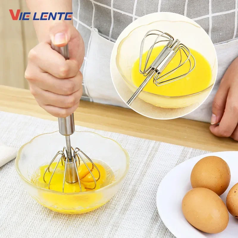 Hand Pressure Rotating Semi-Automatic Mixer Coffee Milk Mixing Egg Beater Hand Held Kitchen Baking Cooking Tools