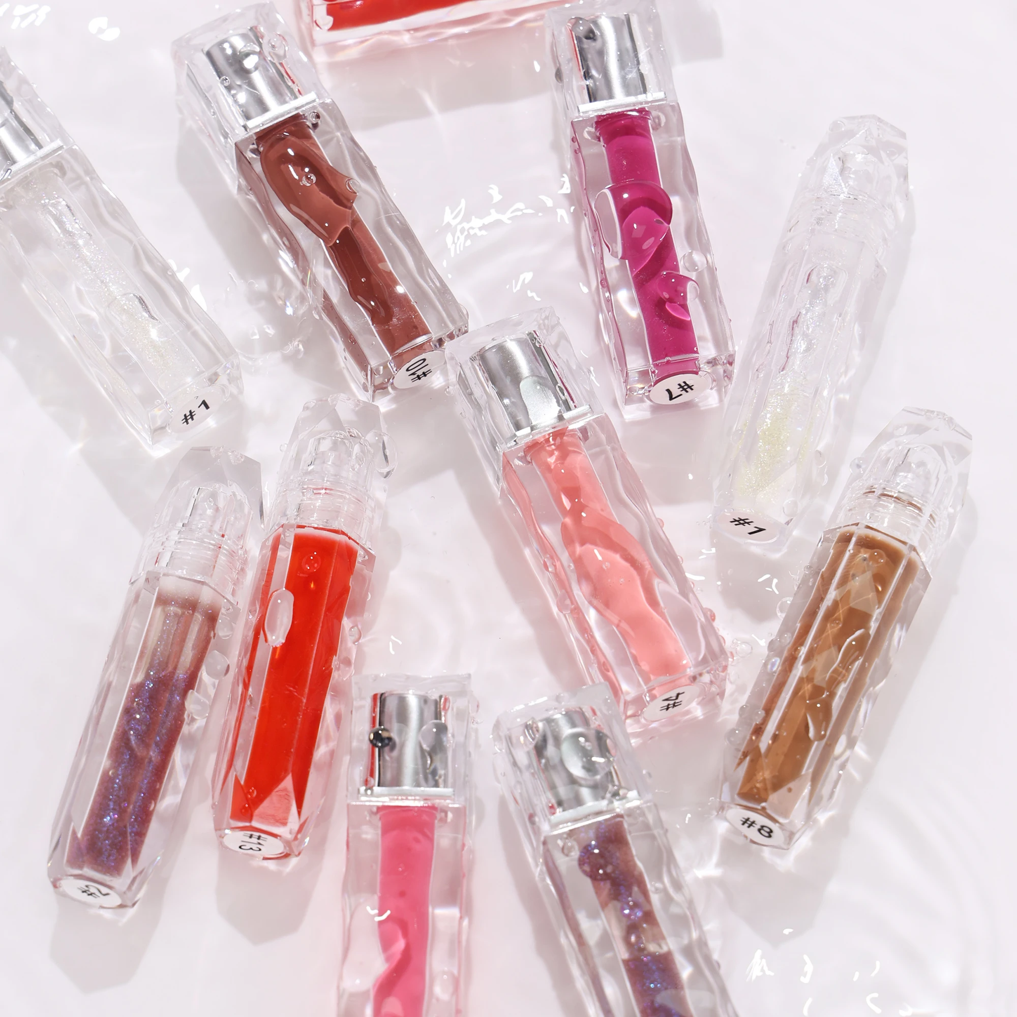 Shiny Lip Gloss Custom Logo Waterproof Glossy Lipgloss Shimmer Quality Vegan Glossy Plumping Wholesale Liquid Glitter Lip Makeup