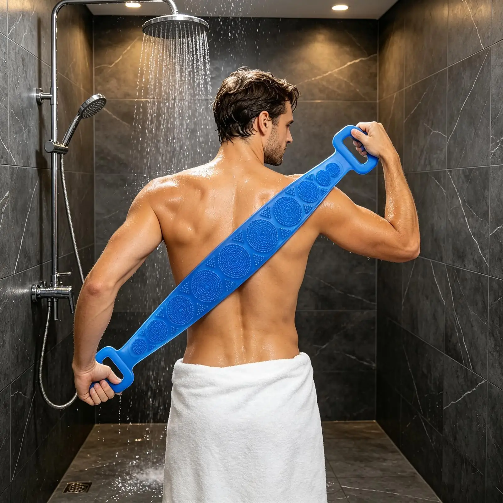 Silicone Brushes Bath Towels Rubbing Back Mud Peeling Body Massage Shower Extended Scrubber Skin Clean Shower Brushes