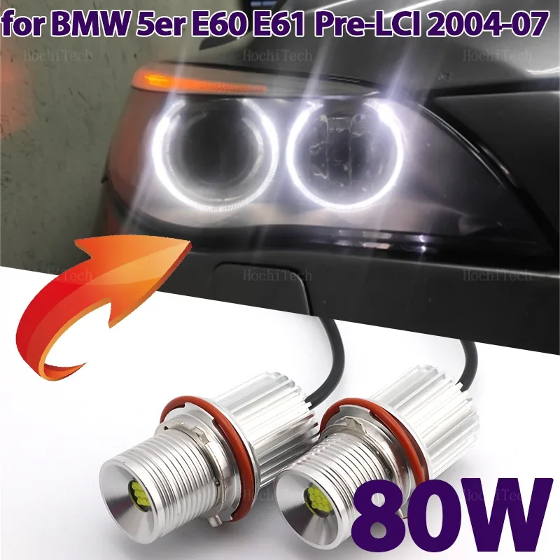 90W Car Headlight Bulbs Angel Eyes Marker Lights Bulbs for BMW 5er E60 E61 Pre-LCI 520i 523i 525i 528i 530i 535i 540i 04-07