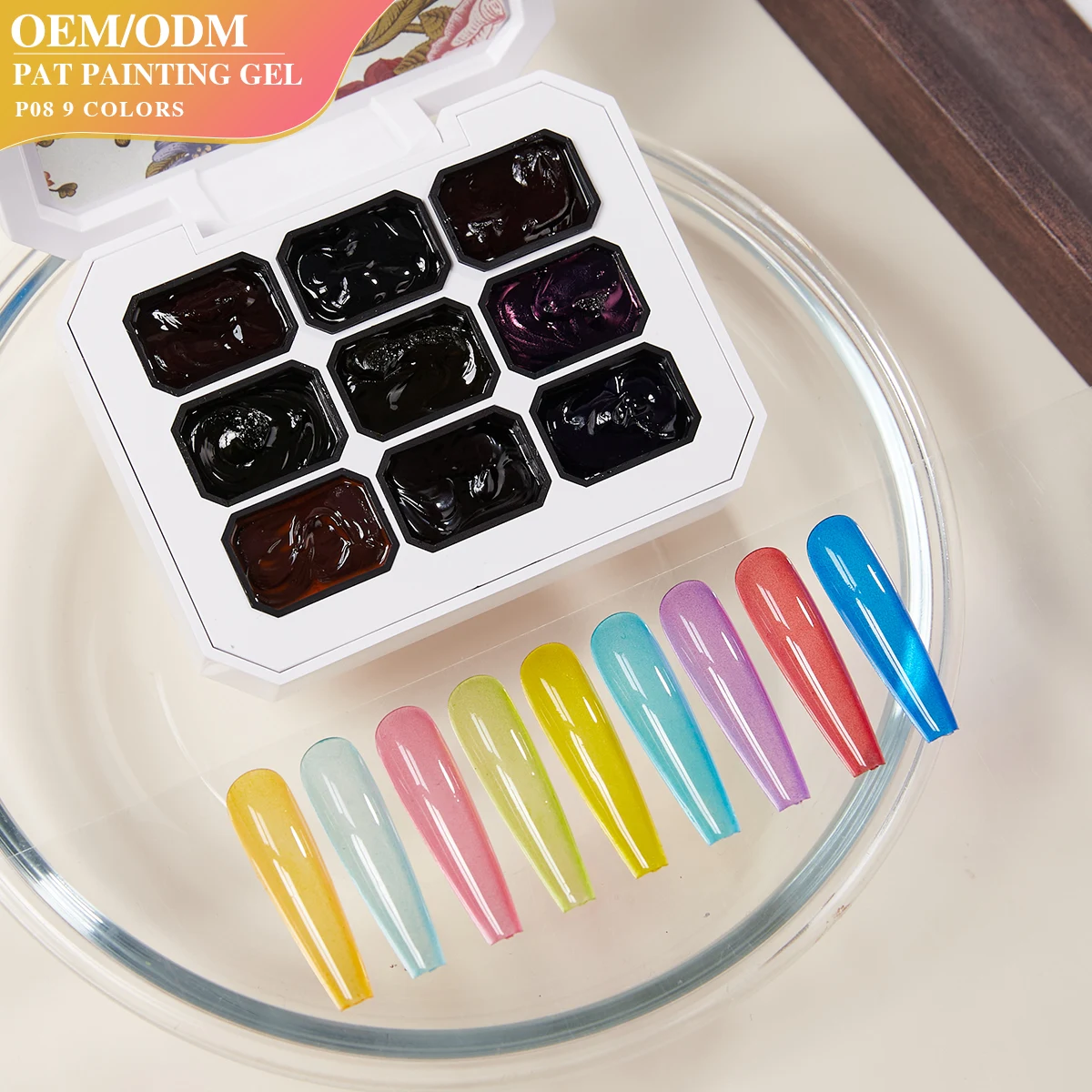 

Конфеты, однотонная глазурь, гель для рисования, желе, лед, прозрачный неоновый гель, палитра, 9 цветов, чистая прозрачная желейная глазурь, гель-лак