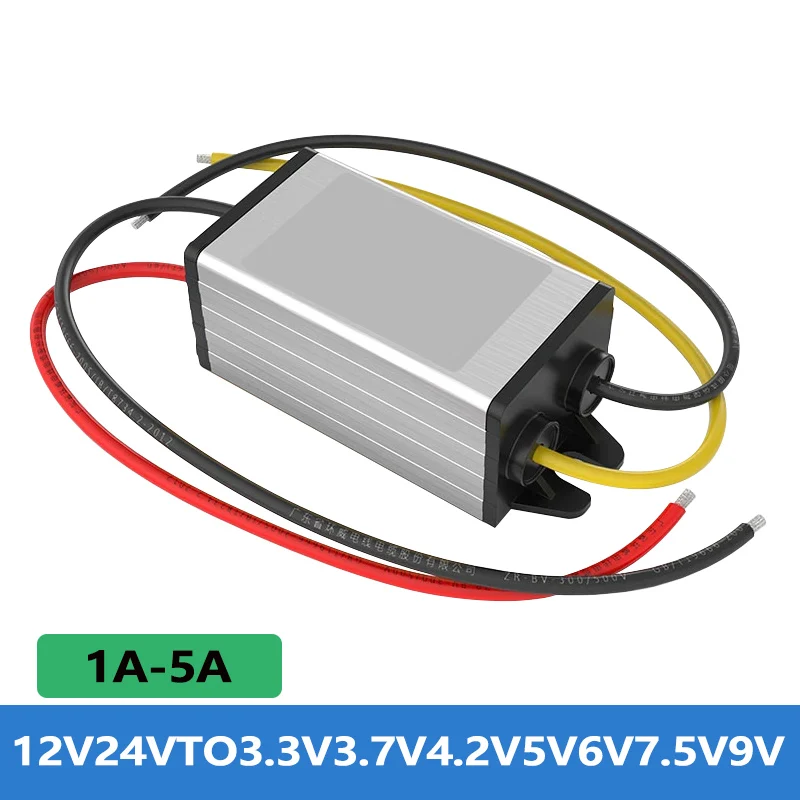 12V24V to 3.3V3.7V4.2V5V6V7.5V9V1A2A3A4A5A Step-down Power Converter Vehicle mounted DC Transformer